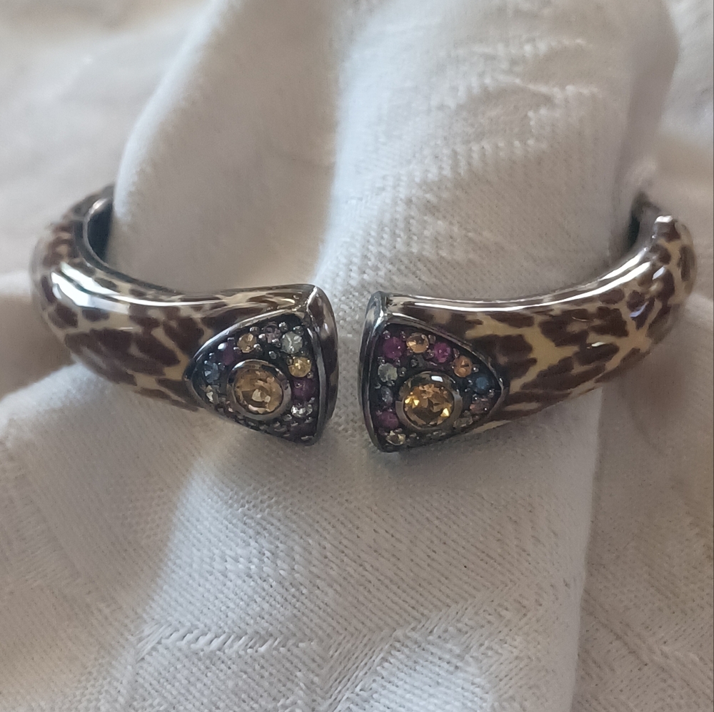 **HOST PICK** MCL by Matthew Campbell Laurenza Enamel & Gemstone Hinged Cuff, SS